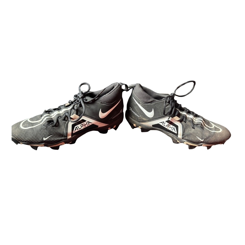 Nike Alpha Menace 3 Shark Baseball Football Cleats Black White Mens Size 12.5